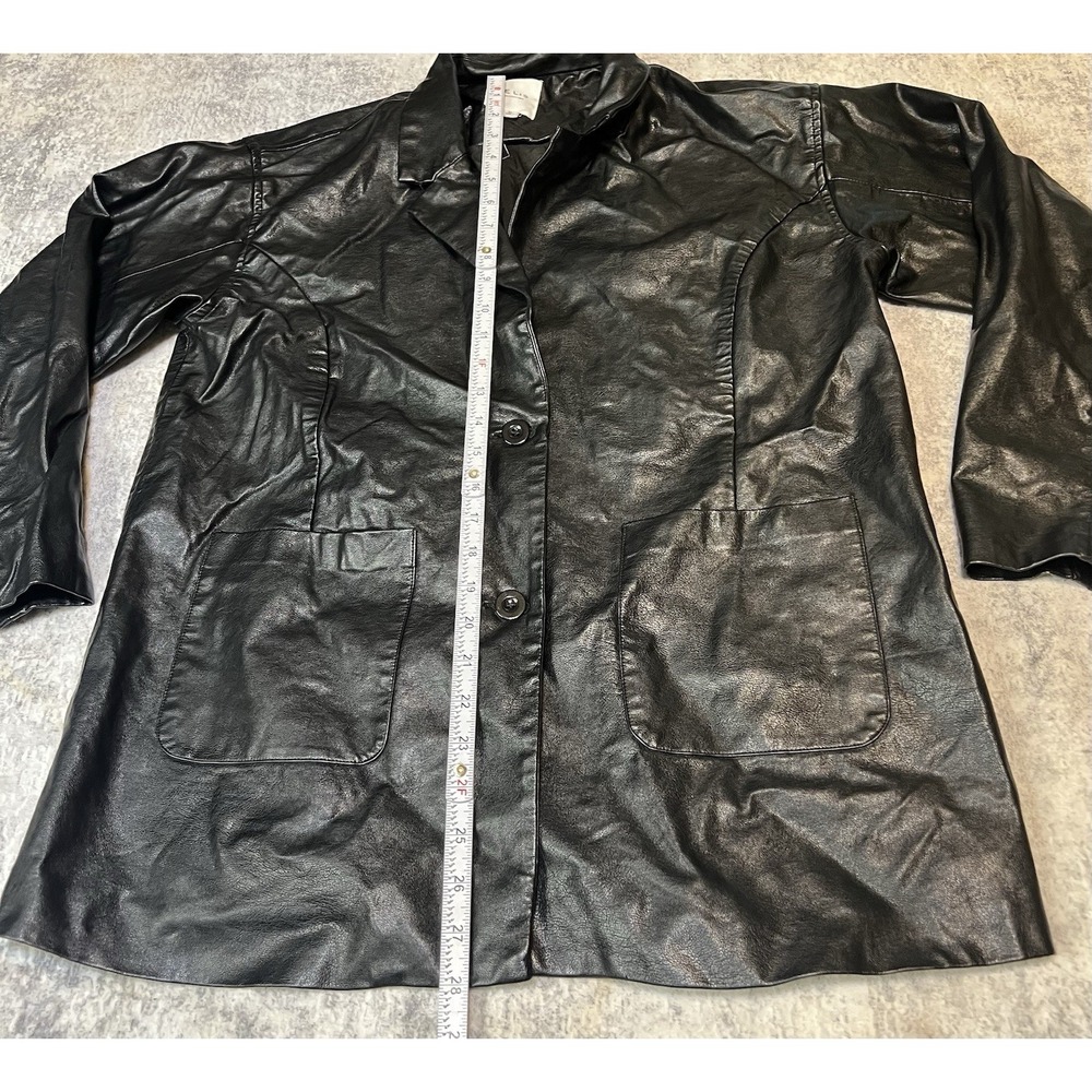 Le Lis Faux Leather Jacket Womens M Black Coat Blazer Outerwear - Picture 7 of 8